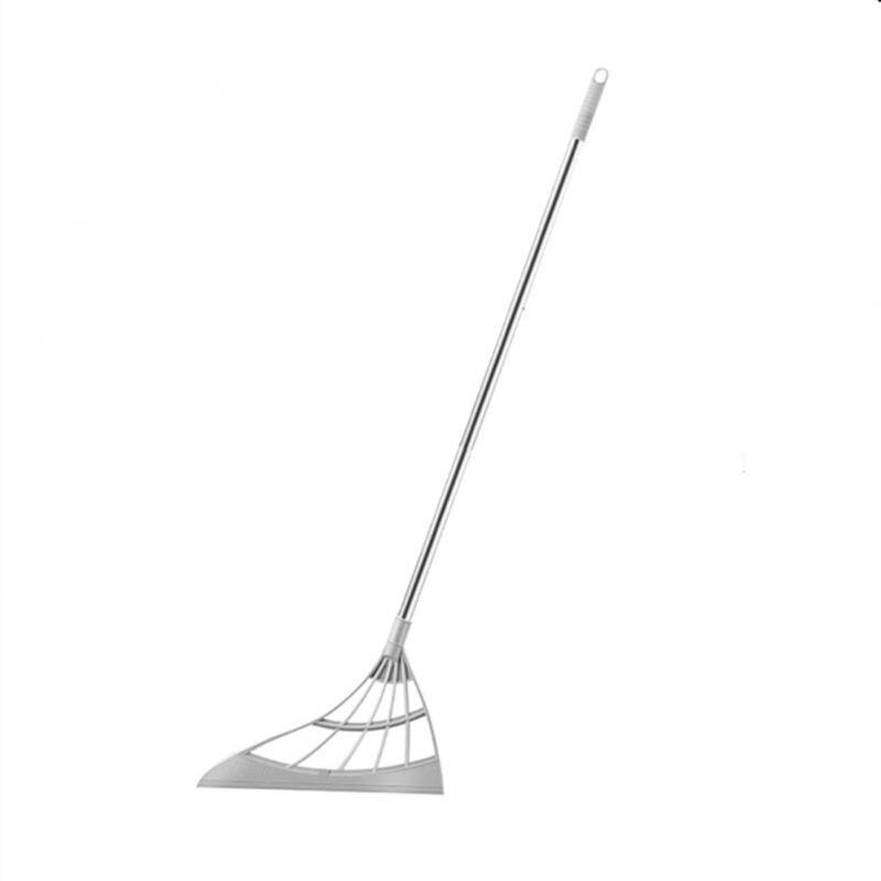 Rubber Broom Hand Push Sweeper Floor Wiper Squeegee Pet Hair Broom For Floor Windows Cleaning Magic Broom Bathroom Accessories: Gray Telescopic