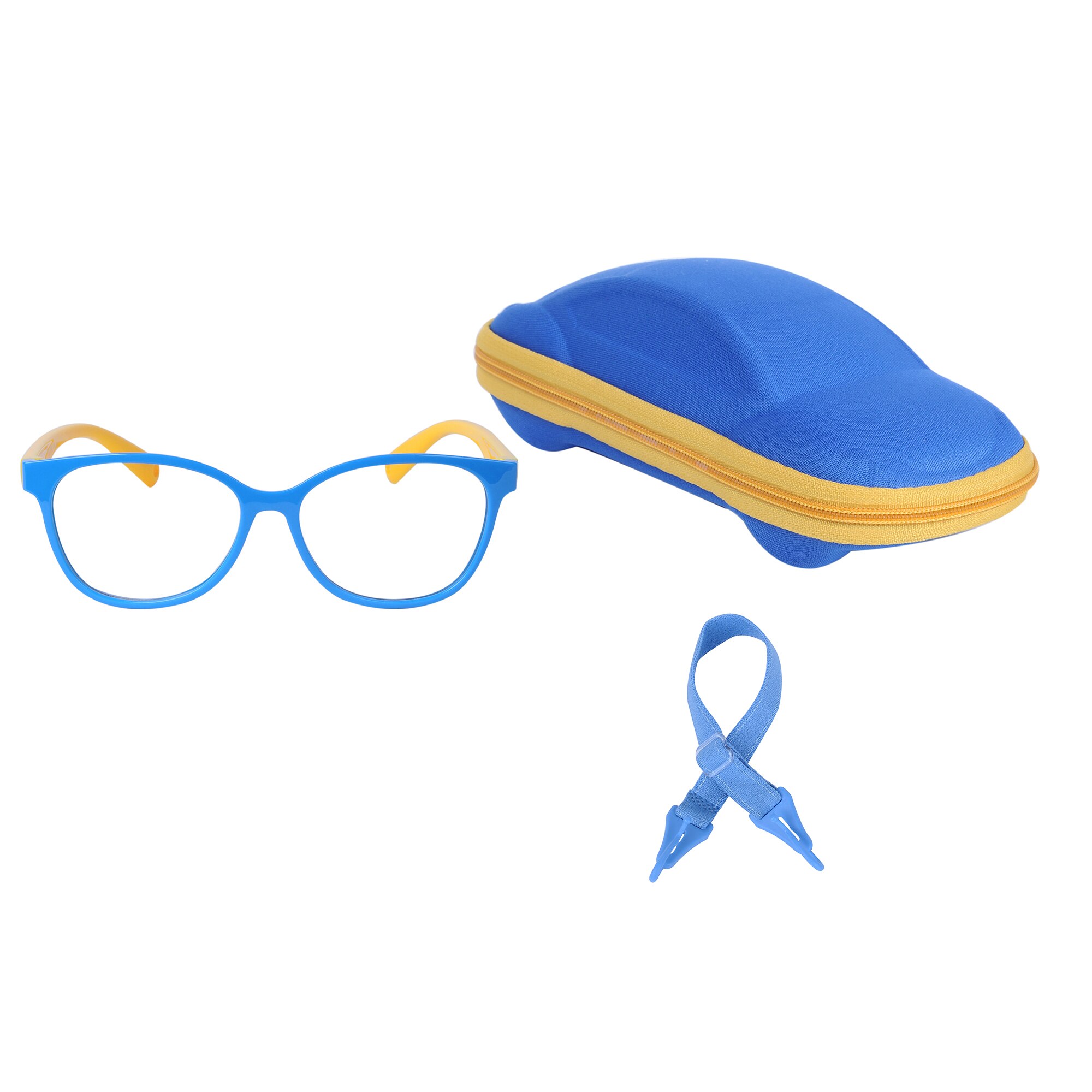 Børne blåt lys blokerende briller til drengepiger med justerbar rem + etui + renseklud