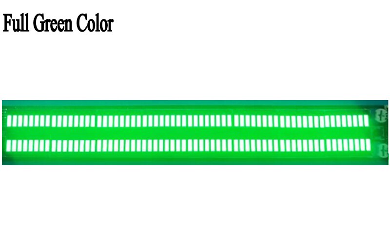 Dc 8-40V Dual 64 Led Stereo Muziek Spectrum Licht Audio Niveau Indicator Versterker Vu Meter Voor Auto speler Licht Sfeer Lampen: Full Green