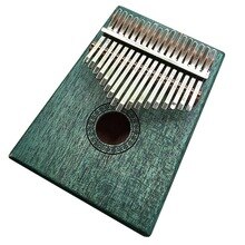 17 Key Kalimba Mahonie Duim Piano Mbira Natuurlijke Mini Toetsenbord Instrument Groene