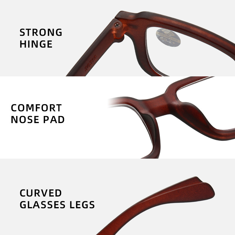 Nuevas gafas de lectura cuadradas, gafas de para mujer y hombre, gafas versátiles simples para presbicia, hipermetropía + 1,0 + 2,0 + 2,5 + 3,0 + 3,5 + 4,0