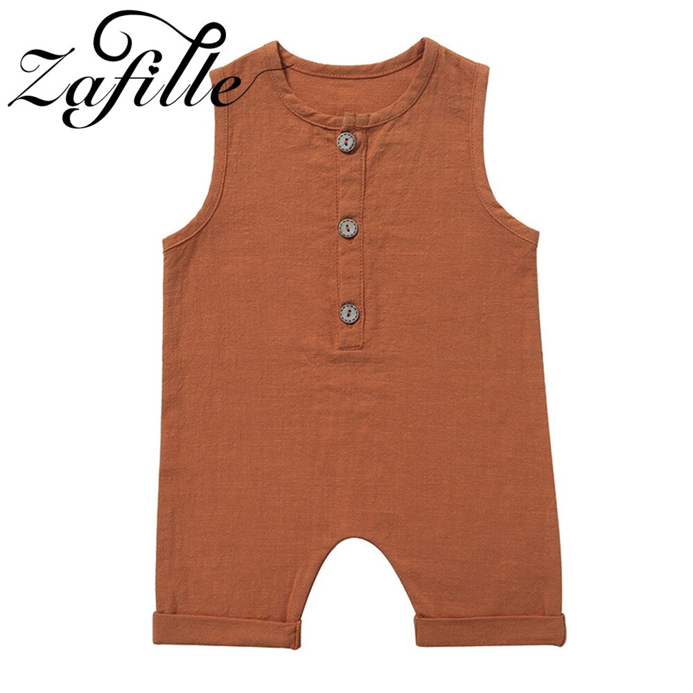 Zafille babykleidung für jungen, sommerkleidung für freundlicher und kleinkinder, strampler, ärmellose schlafanzüge, leinen-babyoutfits, #39