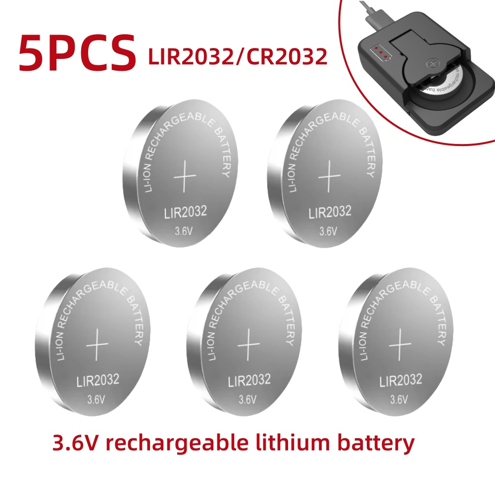 2-50PCS LIR2032 Rechargeable Lithium Battery 2032 charging Can Replace 3.6v 40mAH CR2032 for watches Coin Battery