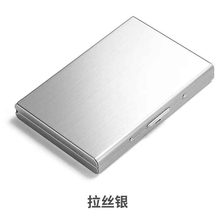 Rfid Credit Carte Roestvrijstalen Kaart Grote Capaciteit Case Metalen Kaart Doos Walle Anti Magnetische Anti-Diefstal Kaarthouder Ideaal Cadeau: Zilver