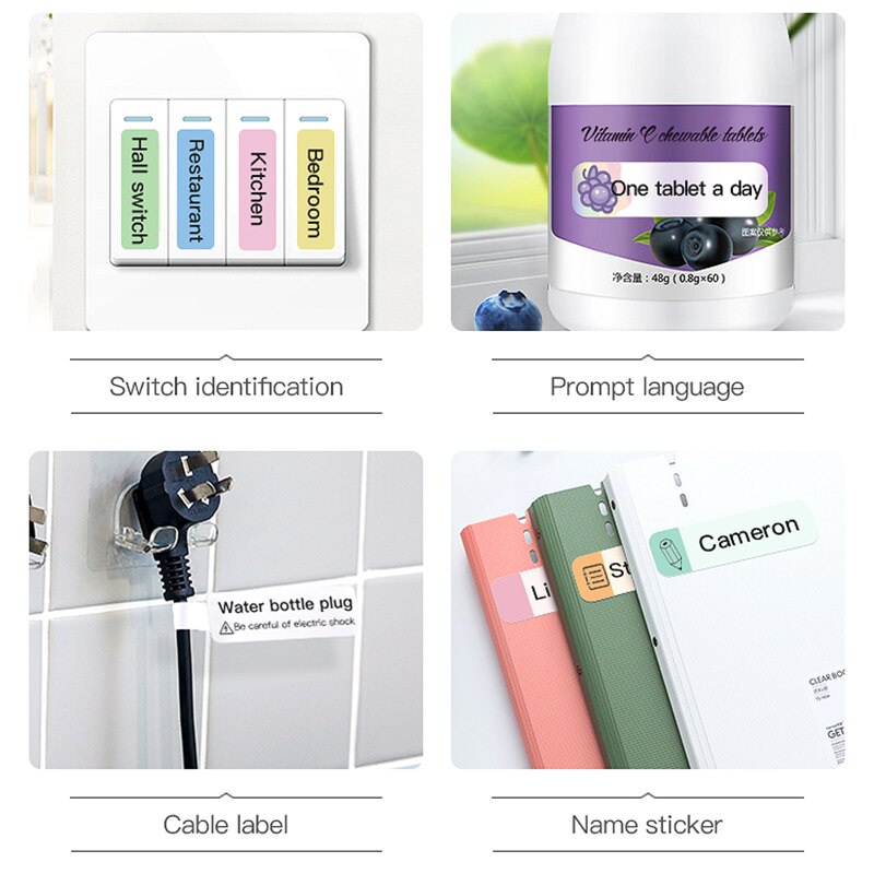 D11 Label Papier Sticker Transparant Label Tape 14*30Mm 210Pcs Wit Op Helder Label Voor Niimbot D11 etikettering Machine Schrijfmachine