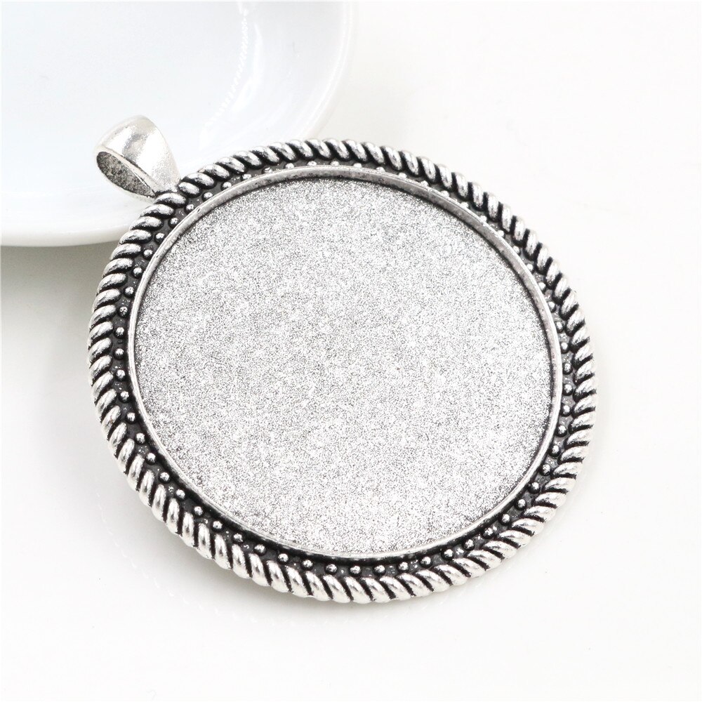 5 sztuk/partia 40mm wewnętrzna rozmiar Antique Bronze i posrebrzane czarne kolory Plated Fashion Style Cabochon baza ustawienie Charms wisiorek: N5-02