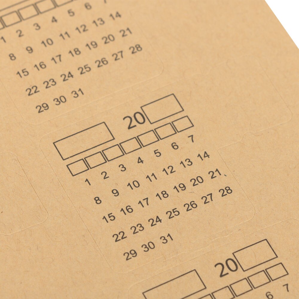 2 Sheets General Kraft Paper Handwritten Almanac Calendar Index Sticker Calendar Sticker Note Stickers