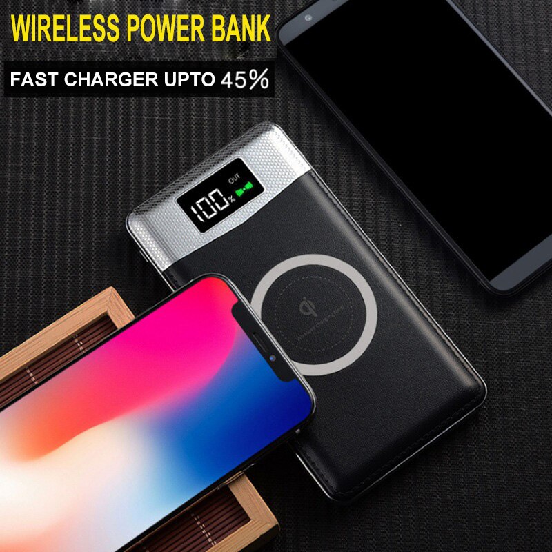 20000mAh Portable External Battery Power Bank Qi Wireless Charger PowerBank For iPhone X 8 Plus Samsung S10 S9 S8 Poverbank