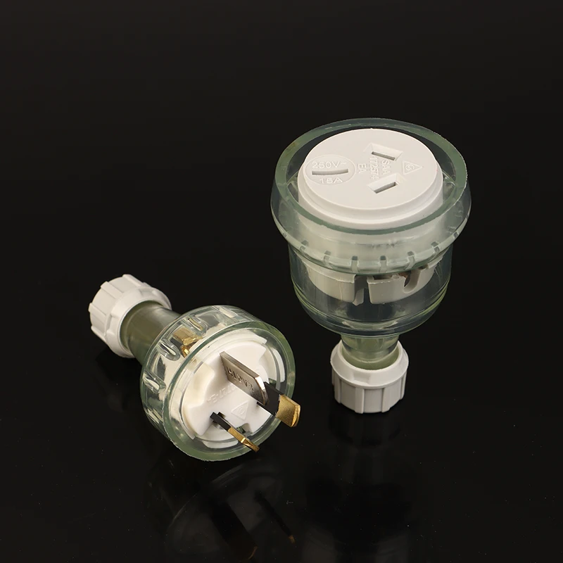 1Pc SAA Rewirable Plug Socket Australian Male Plug Female Socket 3 Prong Electrical Socket Grounded Rewire Socket DIY Assembled