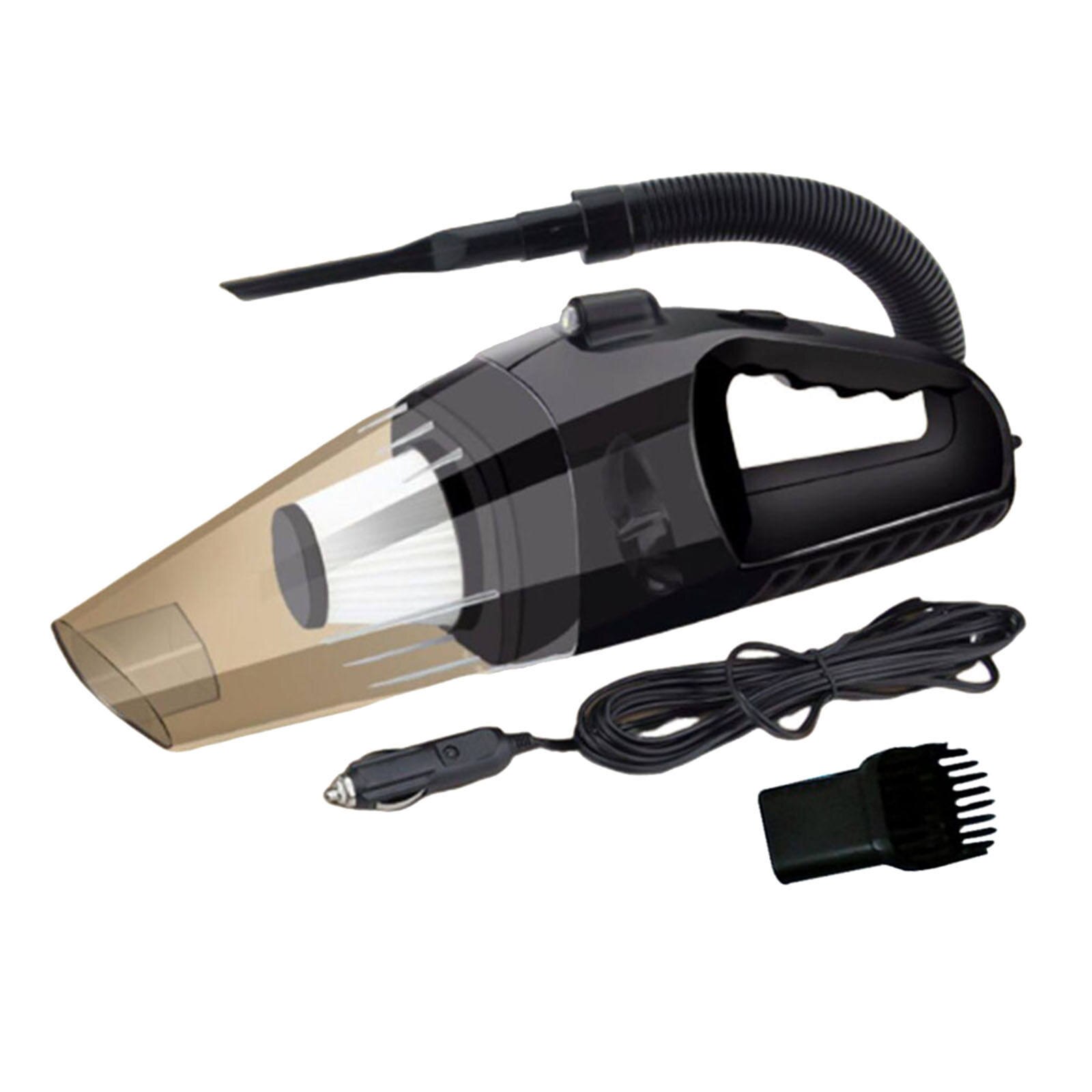 Car Vacuum Cleaner HEPA Wet Dry 12 Volt 120W Portable Handheld Rechargeable: Black with Light