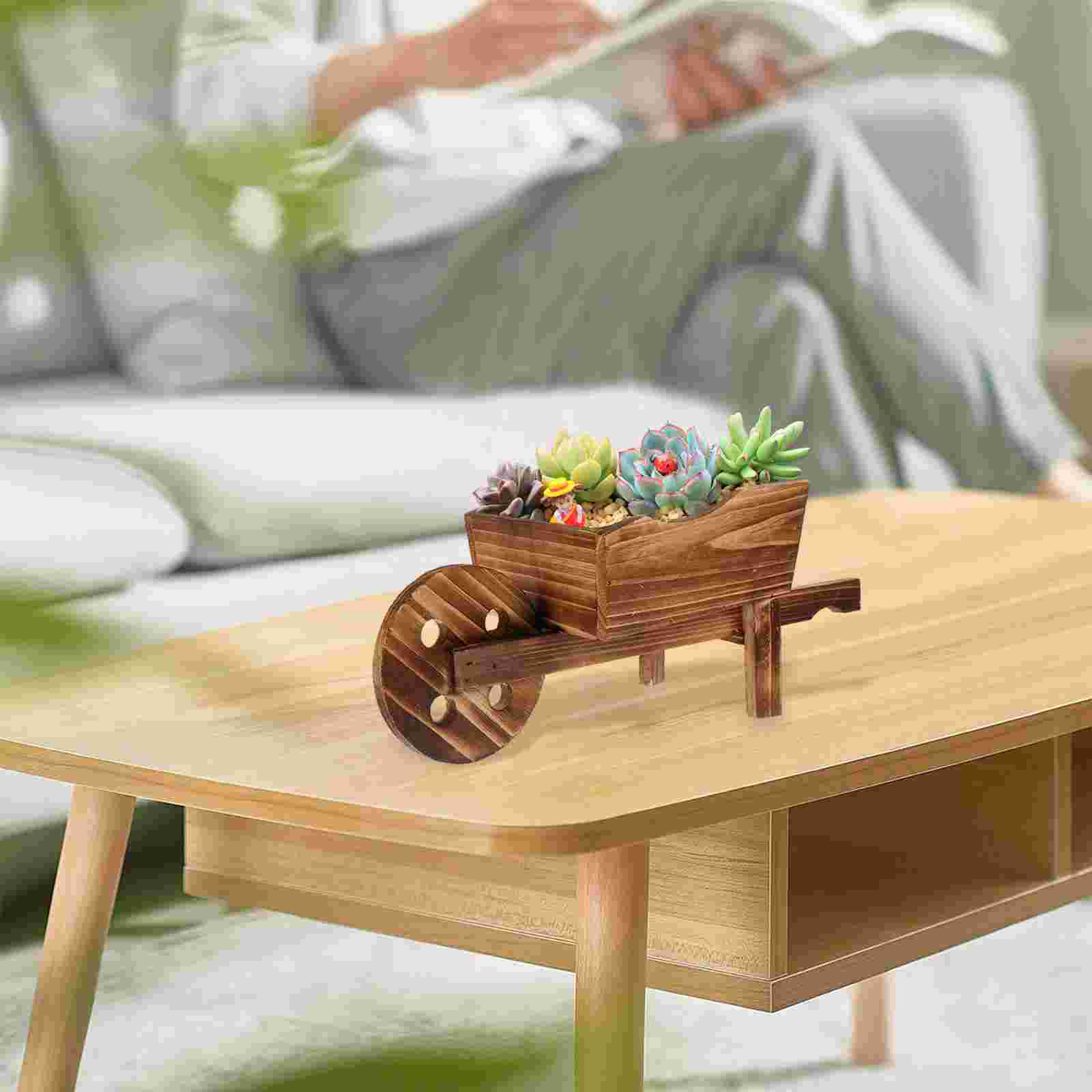 Macetas de flores a granel, maceta de carretilla Ornamental para plantas, carrito de madera, soporte de camión