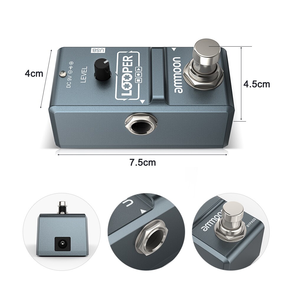 ammoon AP-09 Looper Guitar Pedal Nano Series Loop Electric Guitar Effect Pedal True Bypass Unlimited Overdubs guitar accessories