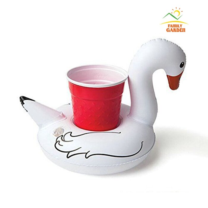 6 Packs Inflatable Drink Holder, Floating Black White Swan Inflatable Drink Holders For Outdoor Swimming Pool Party