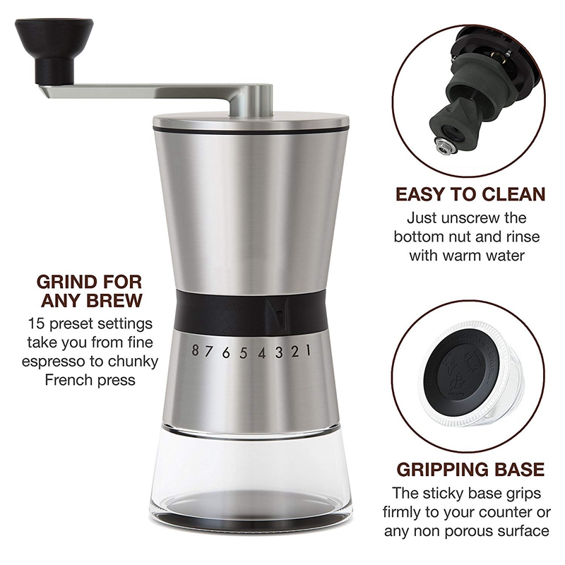 Manual Coffee Grinder Conical Ceramic Burr Portabl... – Vicedeal