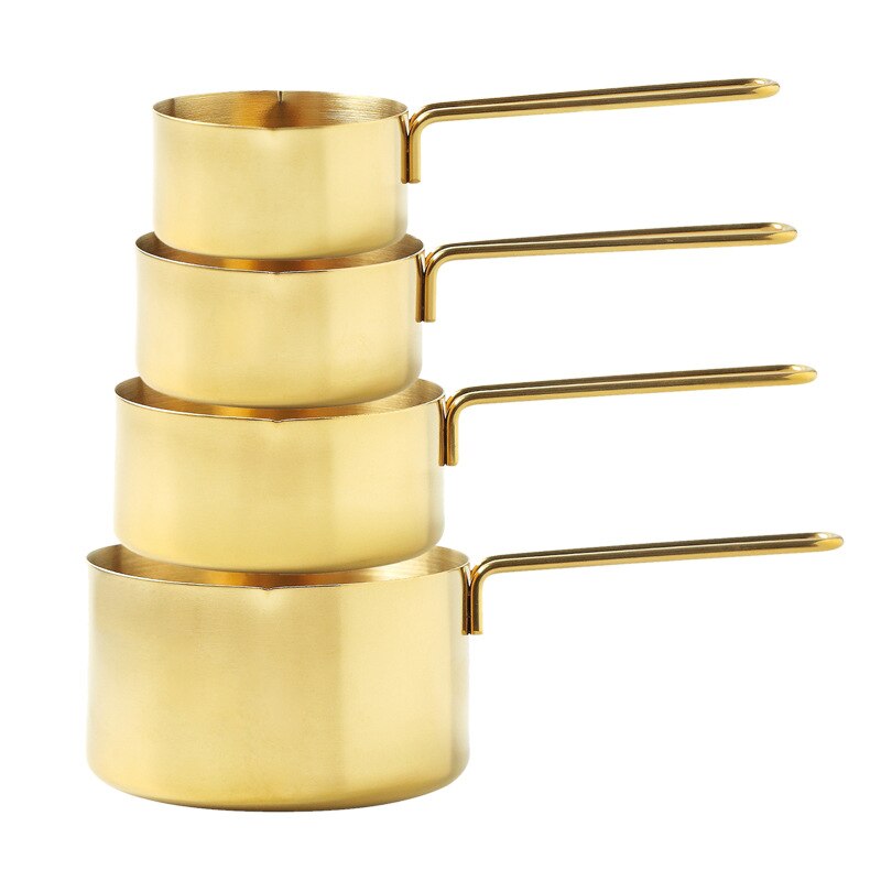 Rose Gold Measuring Cups Stackable Kitchen Scale Stainless Steel Tablespoons Home Measuring Cups Food Baking Cooking Gadget Sets