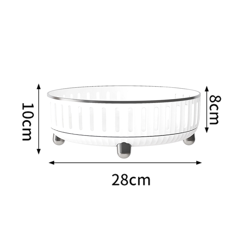 Organizador de maquillaje giratorio de A19F-360 grados para tocador, almacenamiento de cosméticos con compartimentos para perfumes duradero fácil de instalar blanco