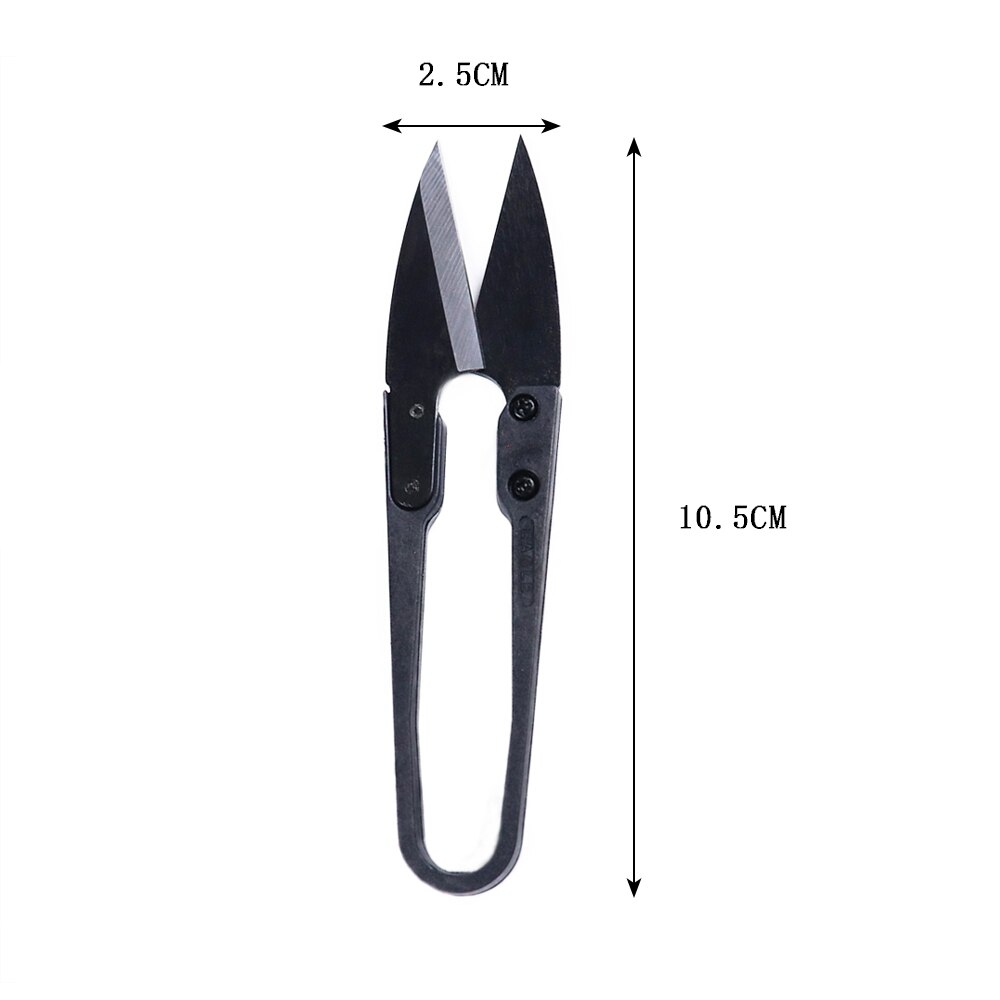 U-shaped spring scissors clothing thread gauze scissors 10.5CM long and durable handheld tailor scissors plastic handle