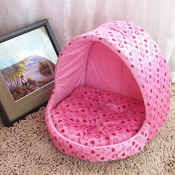 Princess Dog Bed Small Warm Cat House Slippers Pet Detachable Washable Cushion Dog Beds For Large Dogs Puppy Rabbits: Pink / L