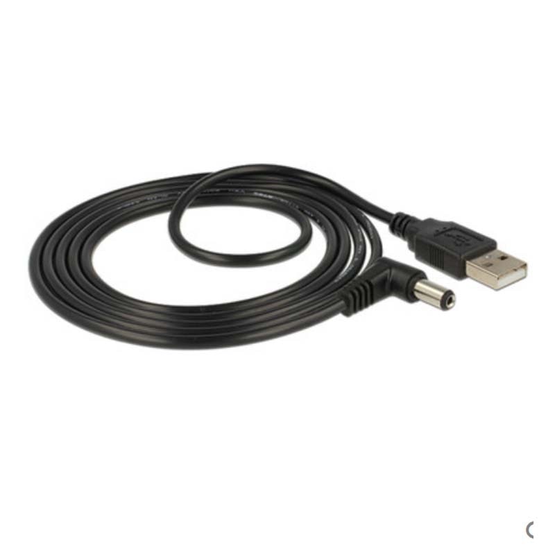 90 angle PC Laptop USB Male to 5V DC 5.5mm x 2.1mm Barrel Connector Power Cable