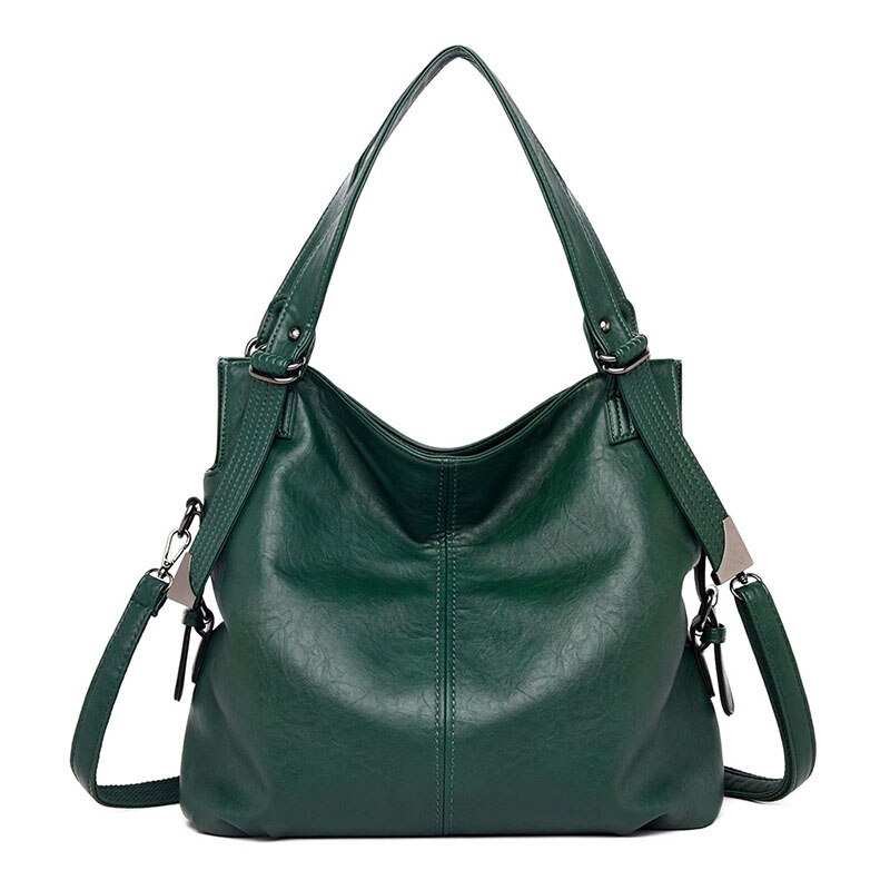 Luksus håndtasker kvinder tasker bløde læder tasker til kvinder hobos europa crossbody taske damer vintage berømt mærke sac: Grøn