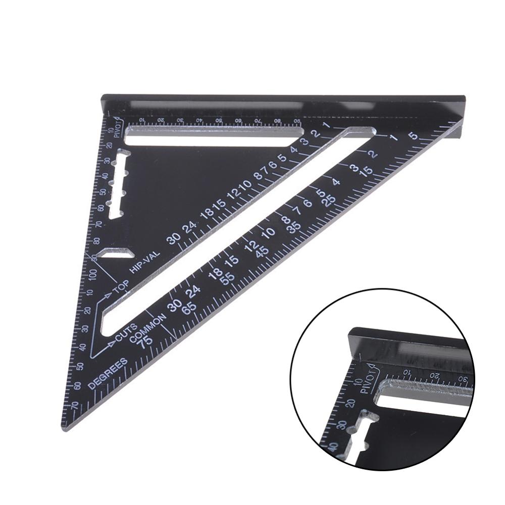 7inch Aluminum Alloy Measuring Ruler Speed Square Roofing Triangle Angle Protractor Trammel Woodworking Measuring Tools
