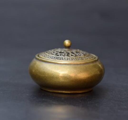 Chinese pure brass Small incense burner small statue #4