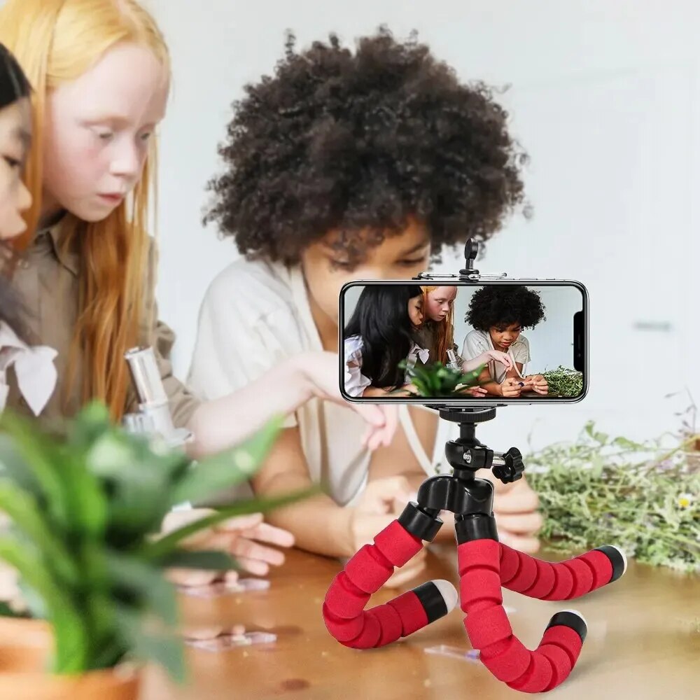 Treppiede per telefono flessibile spugna polpo Mini treppiede per IPhone Mini fotocamera treppiede supporto per telefono Clip Stand