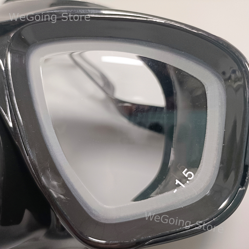 Corrective Tempered Glass Diving Goggles with Prescription Lens Swim Mask with Power Ranges from -1.0 to -8.0 for Short Sighted