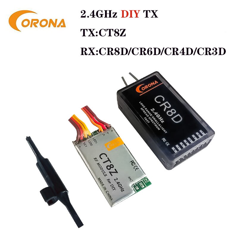 Corona-Módulo de bricolaje CT8Z (DSSS), 2,4 Ghz, con receptor CR8D CR6D CR4D CR3D: CT8Z and CR8D