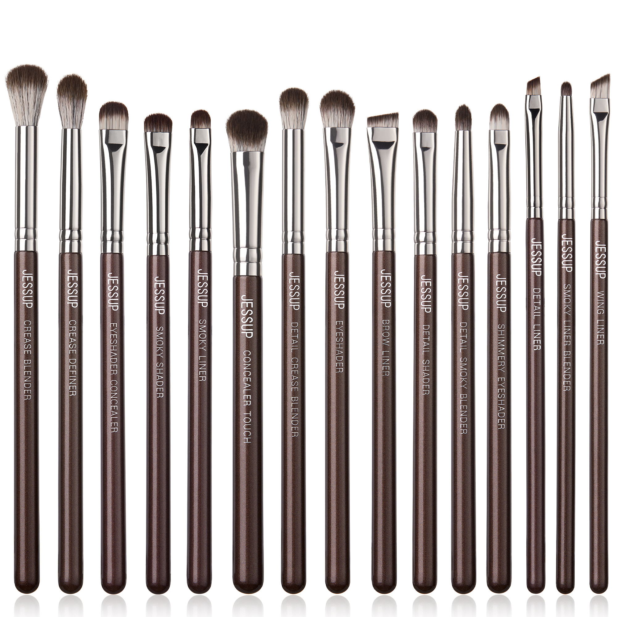 Jessup Make-up Kwasten Set 15/25 stuks Premium Synthetische Bruine Make-up Kwasten Foundation Oogschaduw Concealer Blush Eyeliner, T511: Chocolade