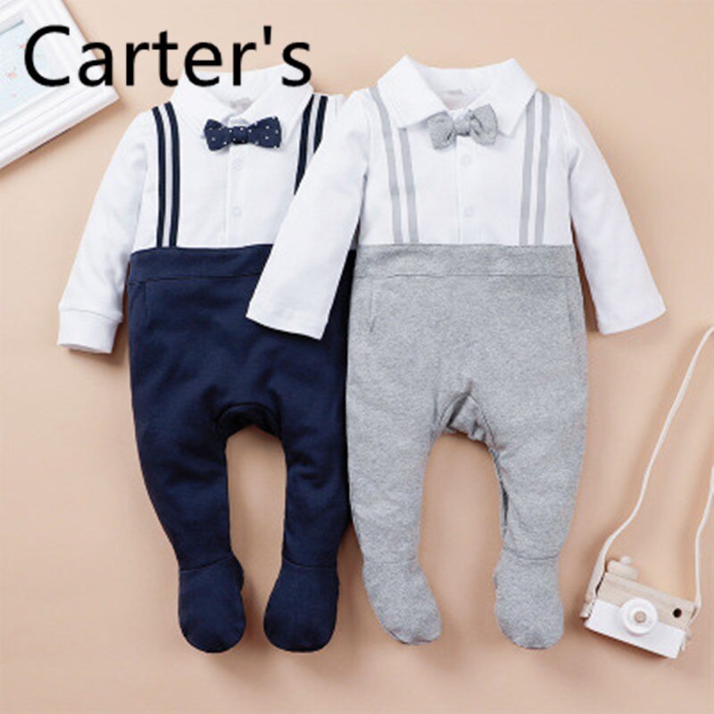 Carters Neugeborenen Baby Kleidung Geboren Jungen Gentleman kleid einteiliges schuhe lange ärmeln Strampler klettern kleidung