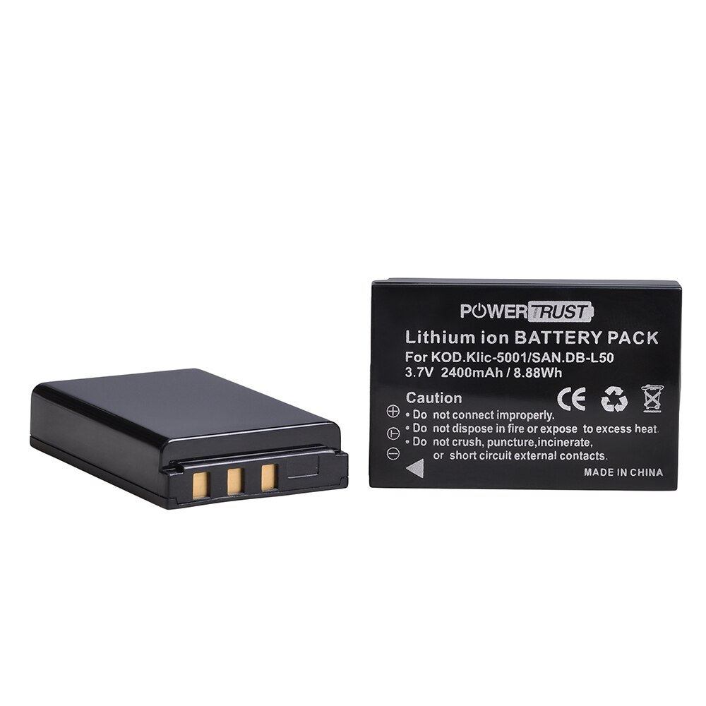 DB-L50 Klic-5001 Rechargeable Battery +LED USB Charger for Kodak DX6490 DX7440 DX7530 DX7540 DX7580 DX7590 DX7591 DX7630