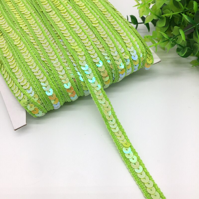 3 yards 13 mm pailletten lint kant trim pailletten stof voor jurk kleding hoofdtooi bruids naaien accessoires DIY: WHITE