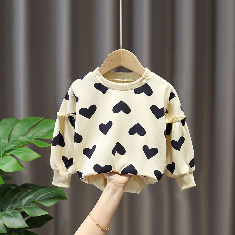 Pull Fille Enfant Manches Longues Printemps Chemise de Base Fine