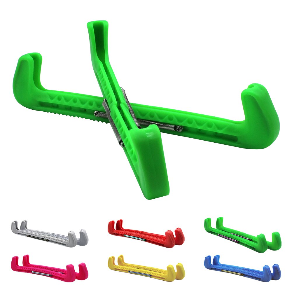 Herramienta de protección de hoja de cubierta para patines, accesorio de protección de primavera ajustable, para patinaje al aire libre, portátil, Hockey sobre hielo, 1 par