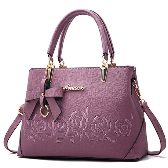 Yogodlns Vrouwen Tas Vintage Handtas Casual Tote Mode Vrouwen Messenger Bags Schouder Top-Handvat Portemonnee Portemonnee Lederen: Purple