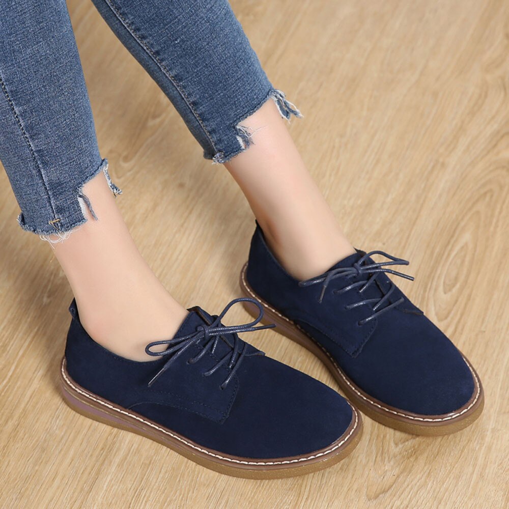 Plattform Oxford schuhe für frauen Turnschuhe Schuhe Wildleder Spitze hoch Stiefel Schuh Runde Kappe Wohnungen Schuh zapatos mocasines de mujer # y2