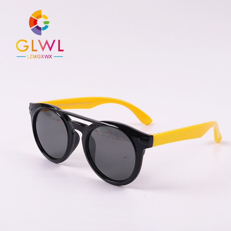 Gafas de sol redondas polarizadas con cuerda para niños y niñas, lentes de seguridad UV para bebés, estilo 400,: A1910-7E