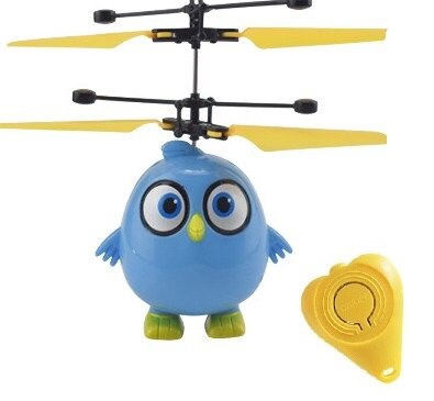 Flygande helikopter mini ufo drönare uppgradering infraröd induktion fjärrkontroll flygplan elektronisk modell leksak barn födelsedag: Angry birds blå