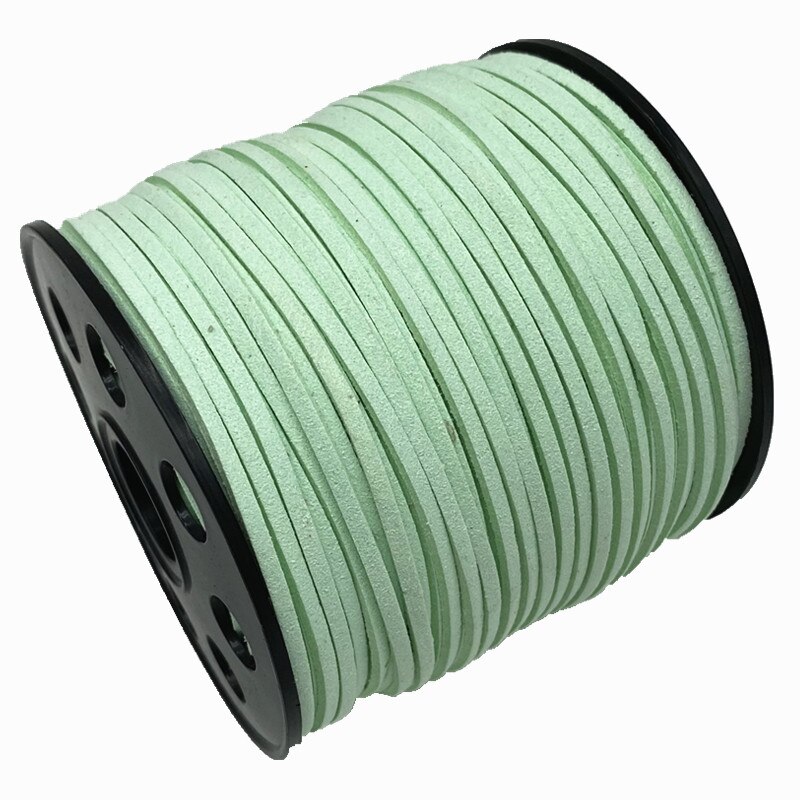 Cordón plano de gamuza trenzada de imitación, cuerda de rosca hecha a mano de cuero de terciopelo coreano de 5 yardas y 3mm para DIY, suministros de joyería # Ro: 14