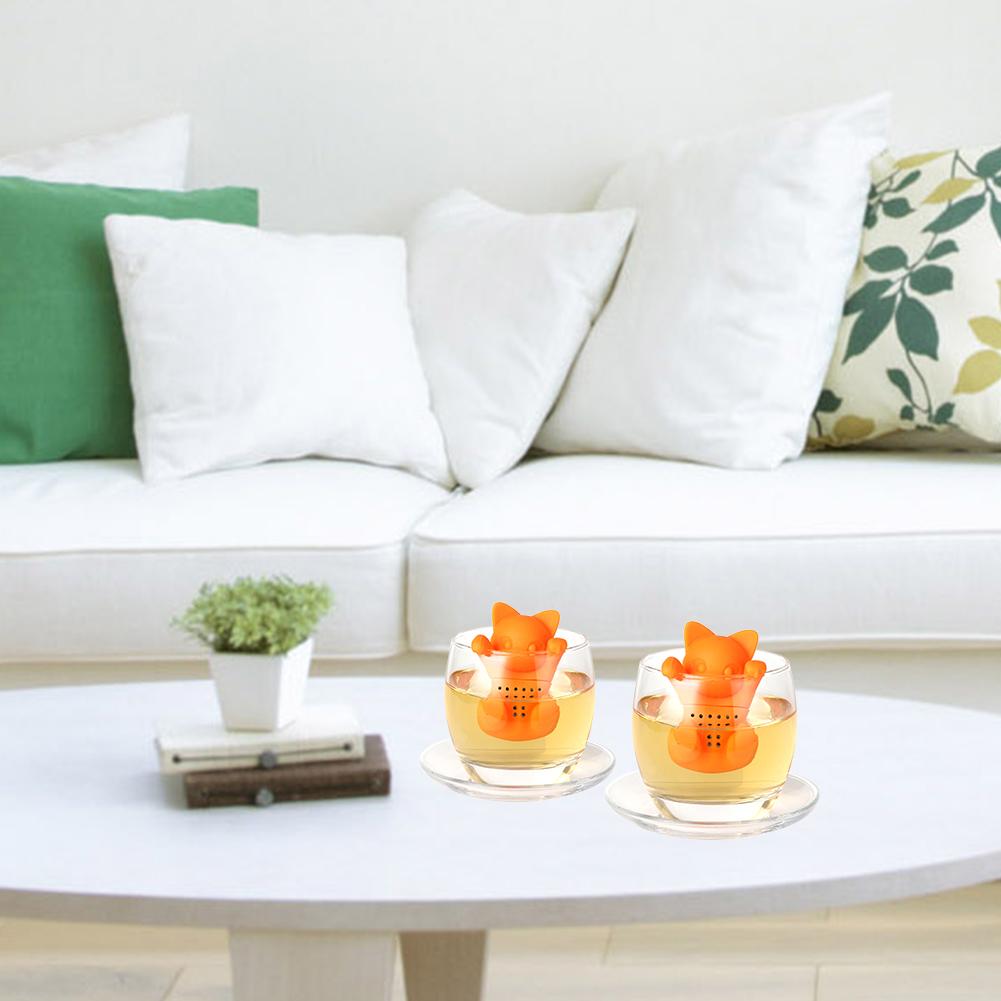 1pc Cartoon Cat Tea Strainer Shaped Blacktea Tea Infuser Food Grade Silicone Loose Leaf Herbal Spice Brewing Tools: Default Title