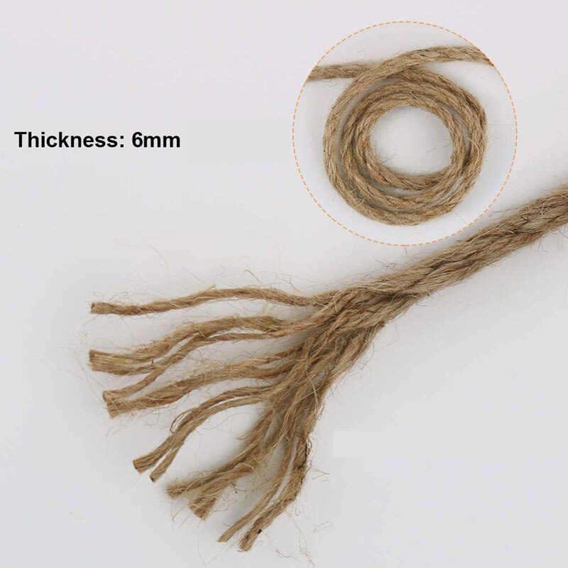 Hilo de Yute Natural de 1-14mm, cuerda de yute Vintage, arpillera para manualidades DIY, envoltura de , decoración de y boda, 1-100M