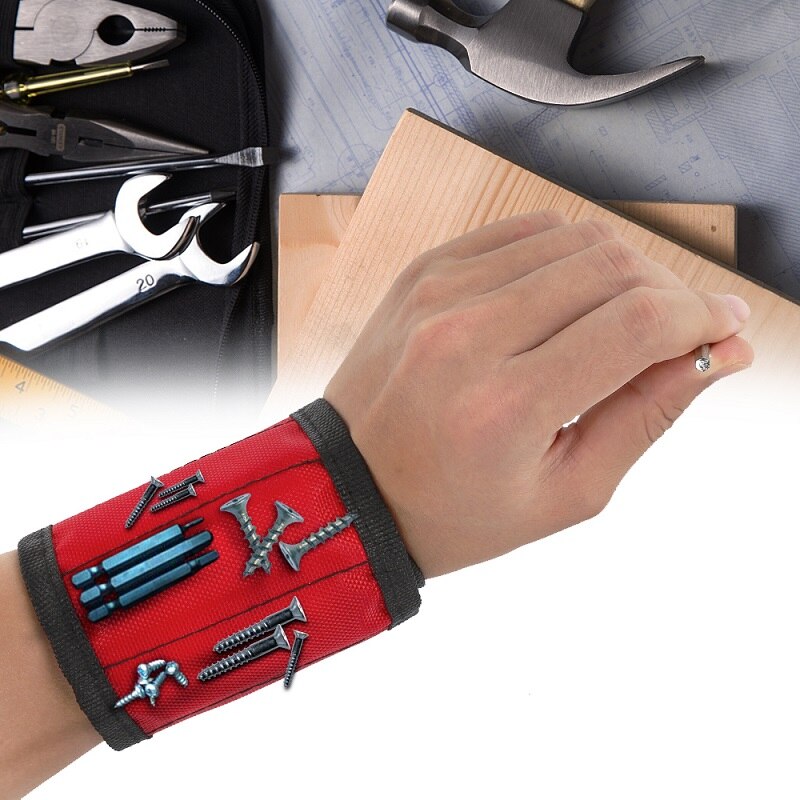 1pc magnetische polsbandjes, handwikkels, gereedschapstas, verstelbare elektriciens pols, schroeven, spijkers, boorhouder, riem, armband voor thuisreparaties