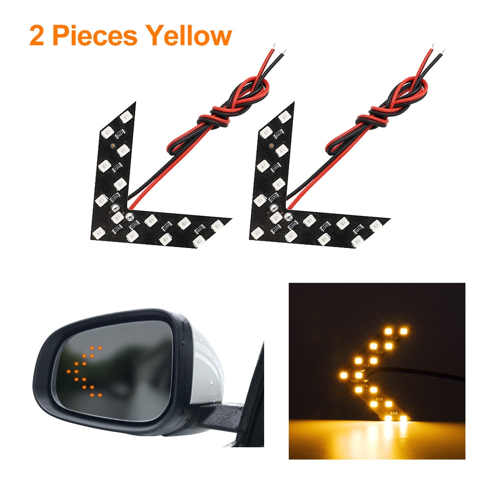 2Pcs 14 Smd Arrow Panel Led Draaien Licht Voor Auto Auto Achteruitkijkspiegel Indicator Richtingaanwijzer Lamp 12V Dc