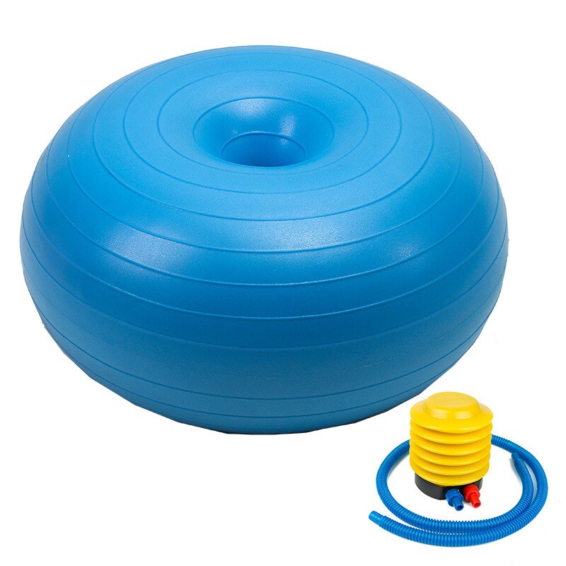 50*28 Cm Anti-Burst Donut Yoga Bal Oefening Opgeblazen Apple Vorm Bal Gym Spier Training Balance bal Voor Workout Fitness: Blue