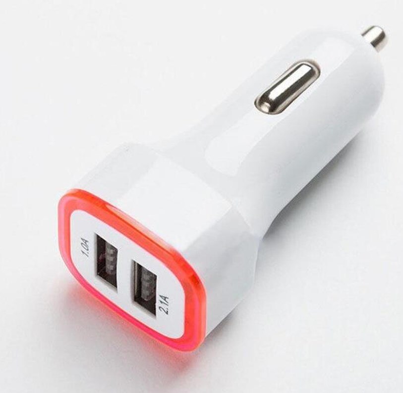 2.1A+1A Dual 2 USB Port LED Car Charger Adapter for Universal Smart Phone Tablet