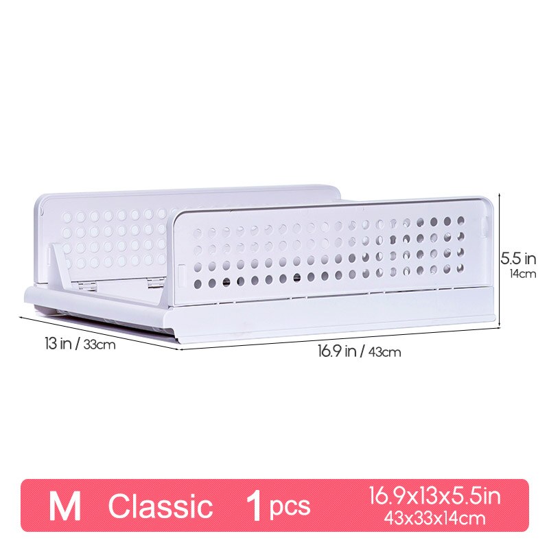 Partition rack Wardrobe storage rack Kitchen storage rack Clothing sorting rack Classified storage rack Foldable Shelf: M Classic   1pcs