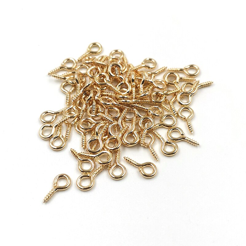 Mini épingles à vis pour la fabrication de bijoux, 100 – 200 pièces/lot, perles, crochets filetés, œillets, fermoirs, fournitures de bricolage