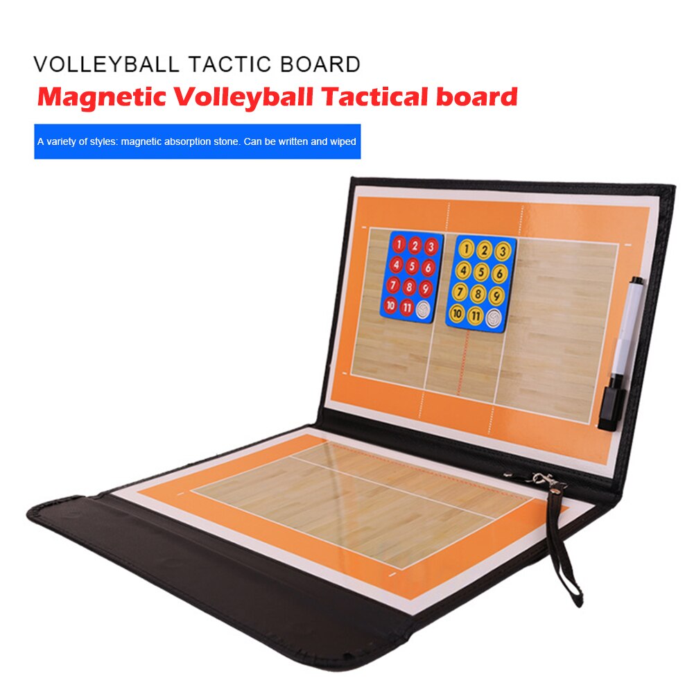 Magnetische Oefening Commando Board Magnetische Volleybal Coaching Boards Droge Wissen Met Lederen Cover Markers Pen