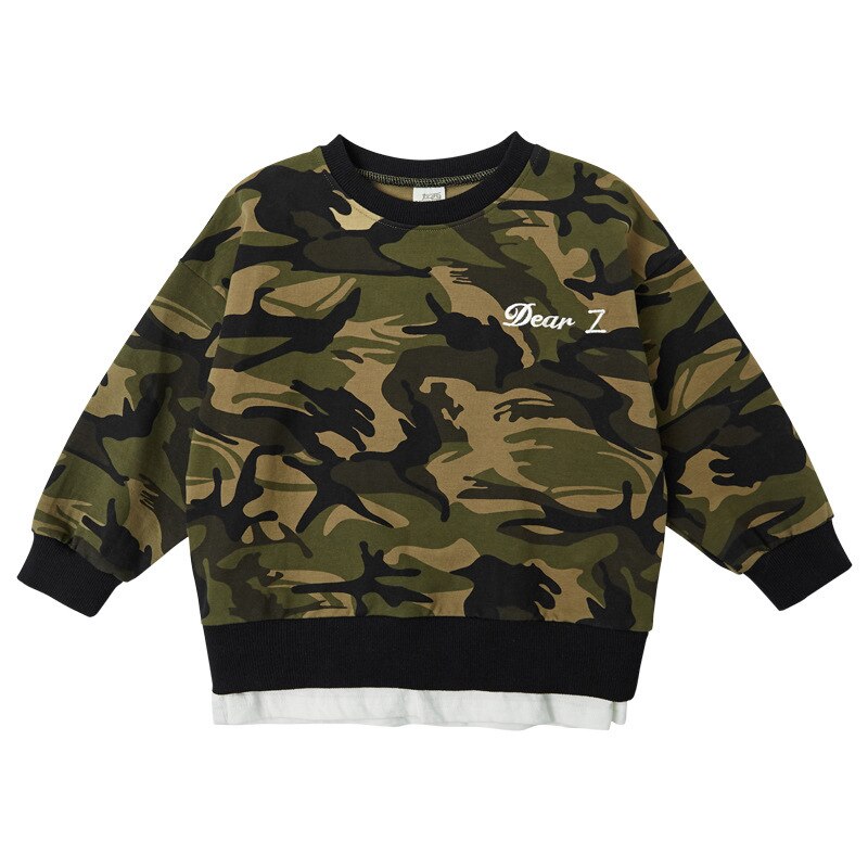 Lente Herfst Sweatshirts Voor Jongens Camouflage Kinderen T Shirts Lange Mouwen Kinderen Bovenkleding Tiener T-shirt 3-12years